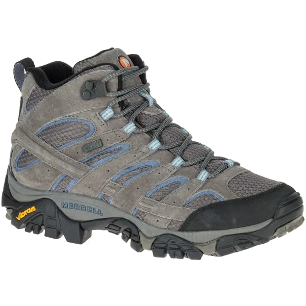 MERRELL Women's Moab 2 Mid Waterproof Hiking Boots, Granite 1 MERRELL Women's Moab 2 Mid Waterproof Hiking Boots, Granite