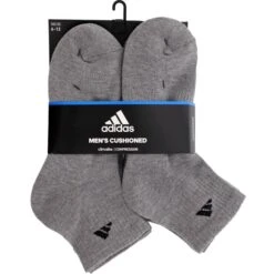 ADIDAS Men's Athletic Quarter Socks, 6 Pack -All Shoe Shop 2025812 004 alt2