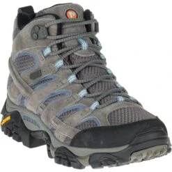 MERRELL Women's Moab 2 Mid Waterproof Hiking Boots, Granite , Wide -All Shoe Shop 2032259 004 alt3