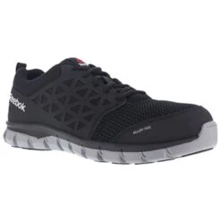 REEBOK WORK Women's Sublite Cushion Work Alloy Toe Athletic Oxford Sneakers, Black