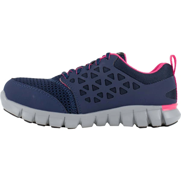 REEBOK WORK Women's Sublite Cushion Work Alloy Toe Athletic Oxford Sneakers, Navy/Pink 3 REEBOK WORK Women's Sublite Cushion Work Alloy Toe Athletic Oxford Sneakers, Navy/Pink - Image 3