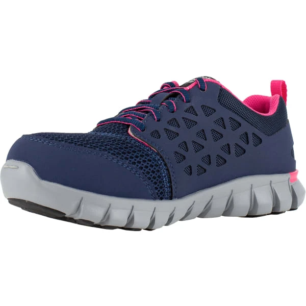 REEBOK WORK Women's Sublite Cushion Work Alloy Toe Athletic Oxford Sneakers, Navy/Pink 4 REEBOK WORK Women's Sublite Cushion Work Alloy Toe Athletic Oxford Sneakers, Navy/Pink - Image 4