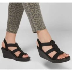 SKECHERS Women's Rumble On Camp Glam Wedge Sandal -All Shoe Shop 2079421 001 alt5