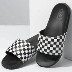 VANS Men's Checkerboard La Costa Slide-On Slides -All Shoe Shop 2080506 101 alt4