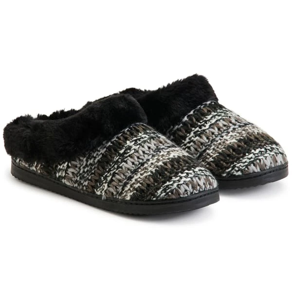 FAMOUS MAKER Women's Cora Striped Knit Clogs 1 FAMOUS MAKER Women's Cora Striped Knit Clogs