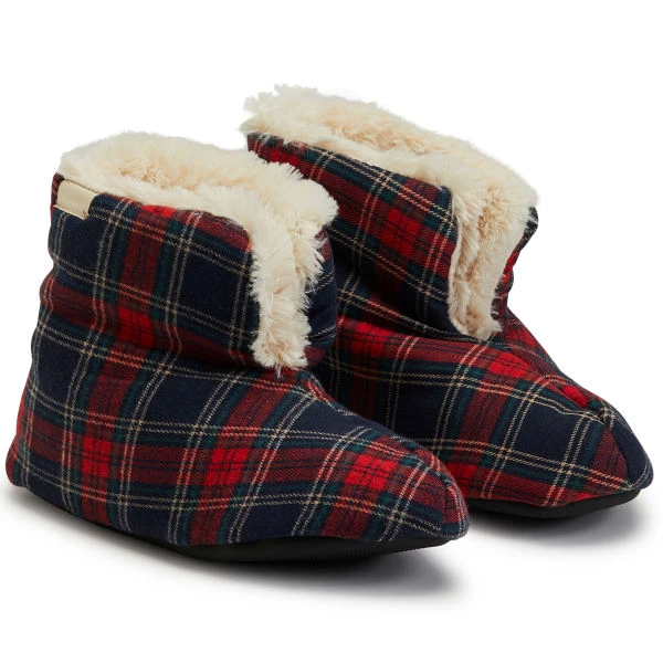 FAMOUS MAKER Women's Zoey Holiday Duvet Booties 1 FAMOUS MAKER Women's Zoey Holiday Duvet Booties