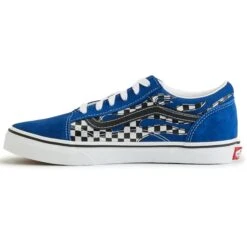 VANS Little Boys' Old Skool Reflect Check Flame Shoes -All Shoe Shop 2085443 408 alt2
