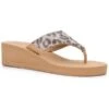 OLIVIA MILLER Women's Animal Print Wedge Sandals