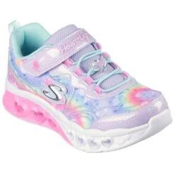 SKECHERS Girls' Flutter Heart Lights - Groovy Swirl Shoes