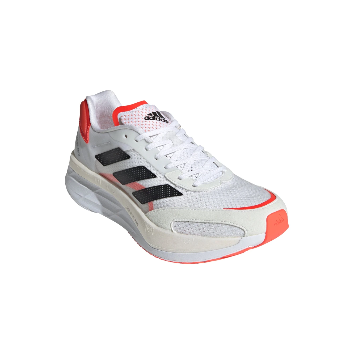 ADIDAS Men's Adizero Boston 10 (White/Core Black/Solar Red) 3 ADIDAS Men's Adizero Boston 10 (White/Core Black/Solar Red) - Image 3