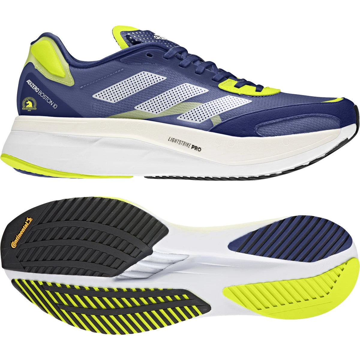 ADIDAS Men's Adizero Boston 10 (Victory Blue/Cloud White/Solar Yellow) 2 ADIDAS Men's Adizero Boston 10 (Victory Blue/Cloud White/Solar Yellow) - Image 2